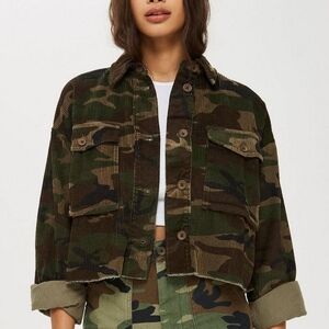 Topshop Camouflage Utility Jacket